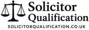 Logo with a scales of justice icon and the text "Solicitor Qualification England and Wales.